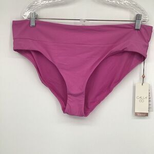 NWT Ladies Calia by Carrie Underwood Mid Rise Bikini Bottoms Wide Band purple XL
